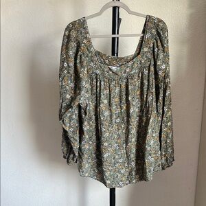 Sonoma Floral Blouse - Olive and Mustard